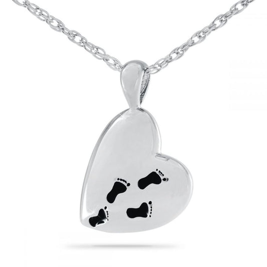 Footprints Prayer Silver Pendant