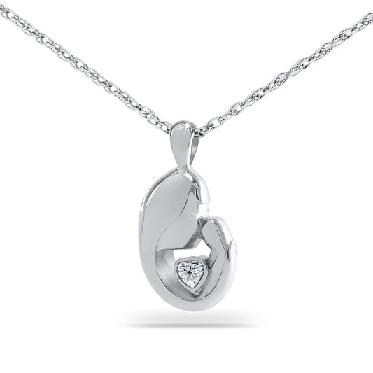 Mother's Love White Stone Steel Keepsake