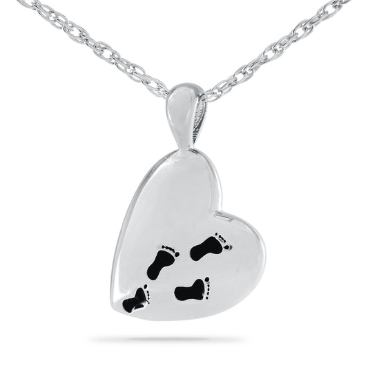 Footprints Prayer Pendant