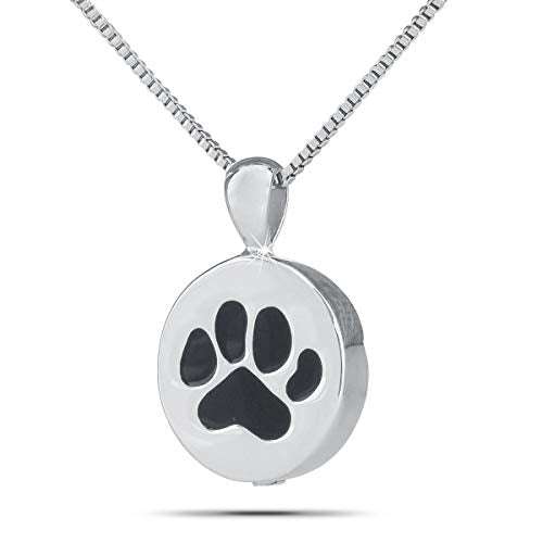 Paw Print Steel Keepsake Pendant
